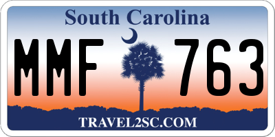 SC license plate MMF763