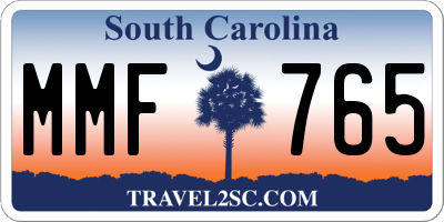 SC license plate MMF765