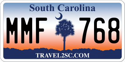 SC license plate MMF768