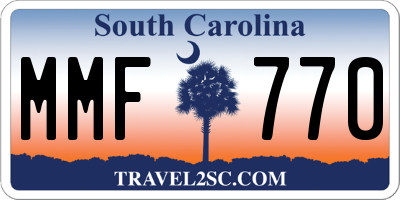 SC license plate MMF770