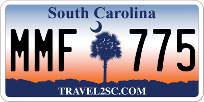 SC license plate MMF775