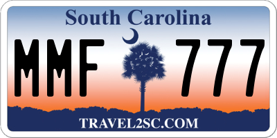 SC license plate MMF777