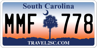 SC license plate MMF778