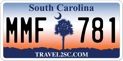 SC license plate MMF781