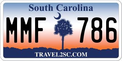 SC license plate MMF786