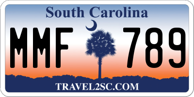 SC license plate MMF789