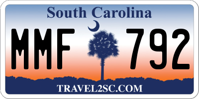 SC license plate MMF792