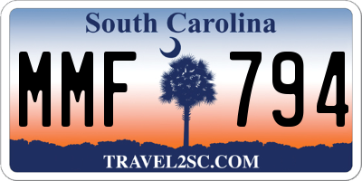 SC license plate MMF794