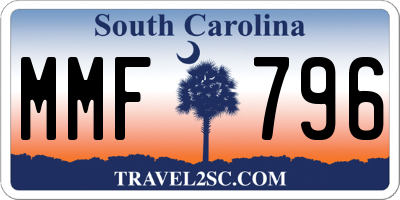 SC license plate MMF796
