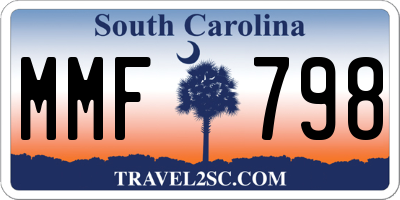 SC license plate MMF798
