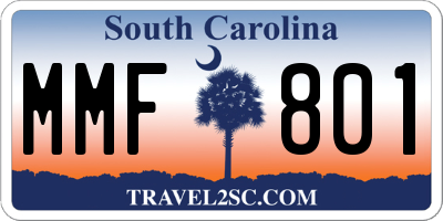 SC license plate MMF801