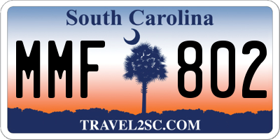 SC license plate MMF802