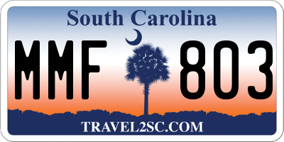SC license plate MMF803