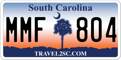 SC license plate MMF804