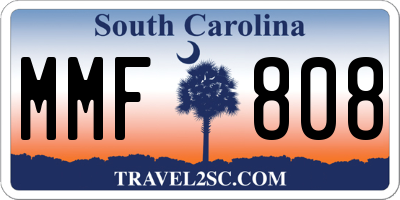 SC license plate MMF808