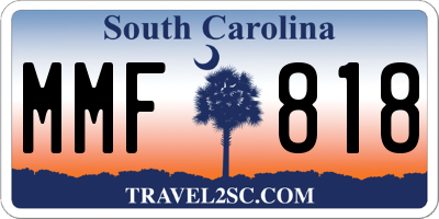 SC license plate MMF818