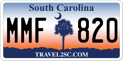 SC license plate MMF820