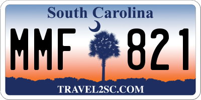 SC license plate MMF821