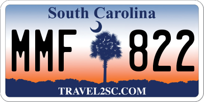 SC license plate MMF822
