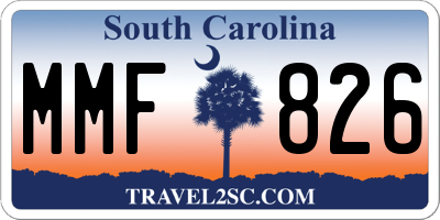 SC license plate MMF826