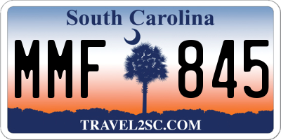 SC license plate MMF845