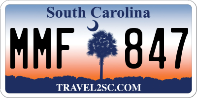 SC license plate MMF847