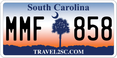 SC license plate MMF858