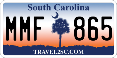 SC license plate MMF865