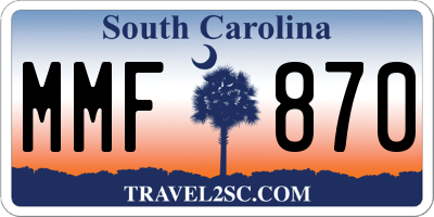 SC license plate MMF870