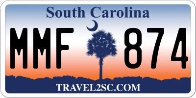 SC license plate MMF874