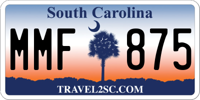 SC license plate MMF875