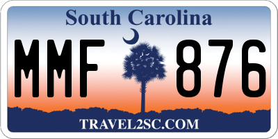 SC license plate MMF876