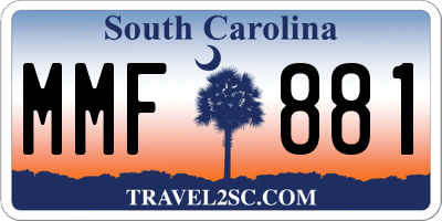SC license plate MMF881