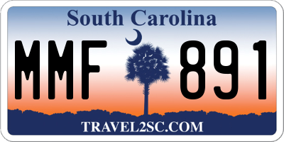 SC license plate MMF891