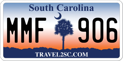 SC license plate MMF906