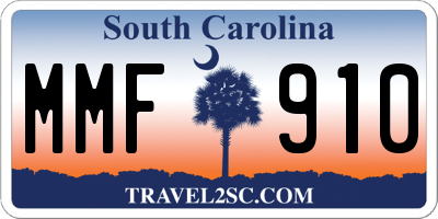 SC license plate MMF910