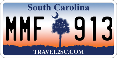 SC license plate MMF913