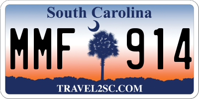 SC license plate MMF914