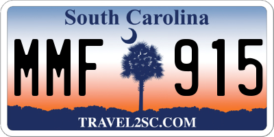 SC license plate MMF915