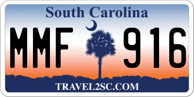 SC license plate MMF916