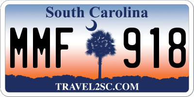 SC license plate MMF918