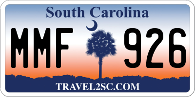 SC license plate MMF926