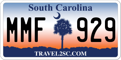 SC license plate MMF929