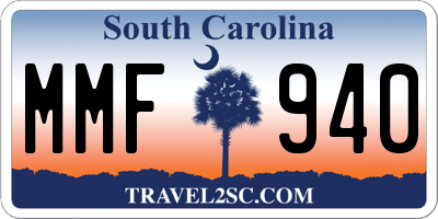 SC license plate MMF940