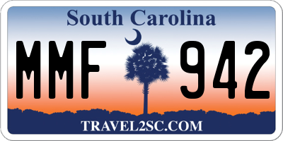 SC license plate MMF942