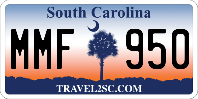 SC license plate MMF950