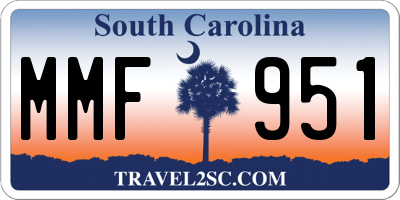 SC license plate MMF951