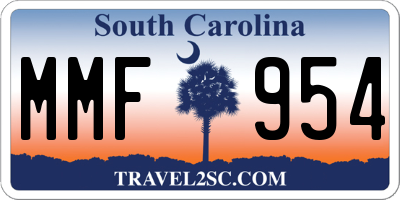 SC license plate MMF954