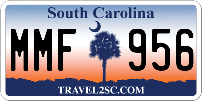 SC license plate MMF956