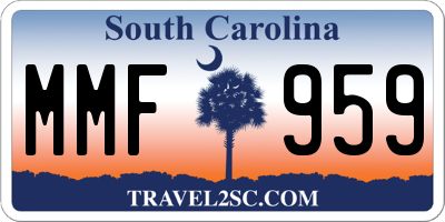 SC license plate MMF959